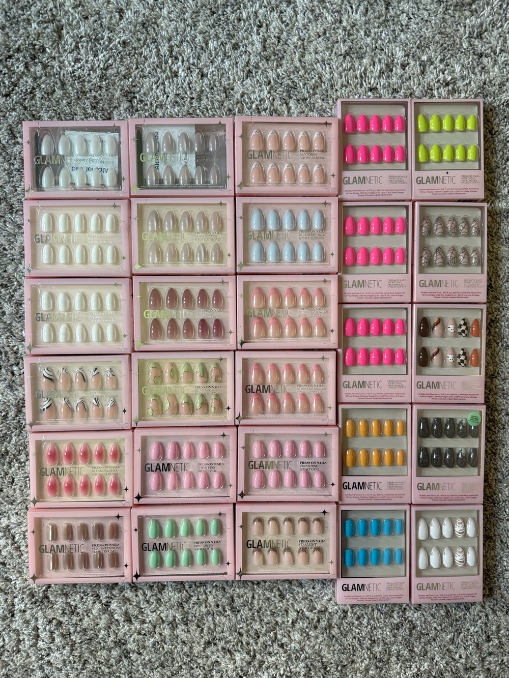 GLAMNETIC Press-On Nail Set Assortment - 28 Pairs - Multiple Colors and Designs